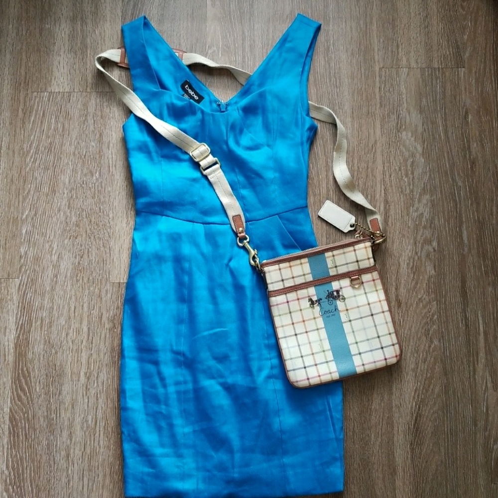 Bebe light blue mini dress